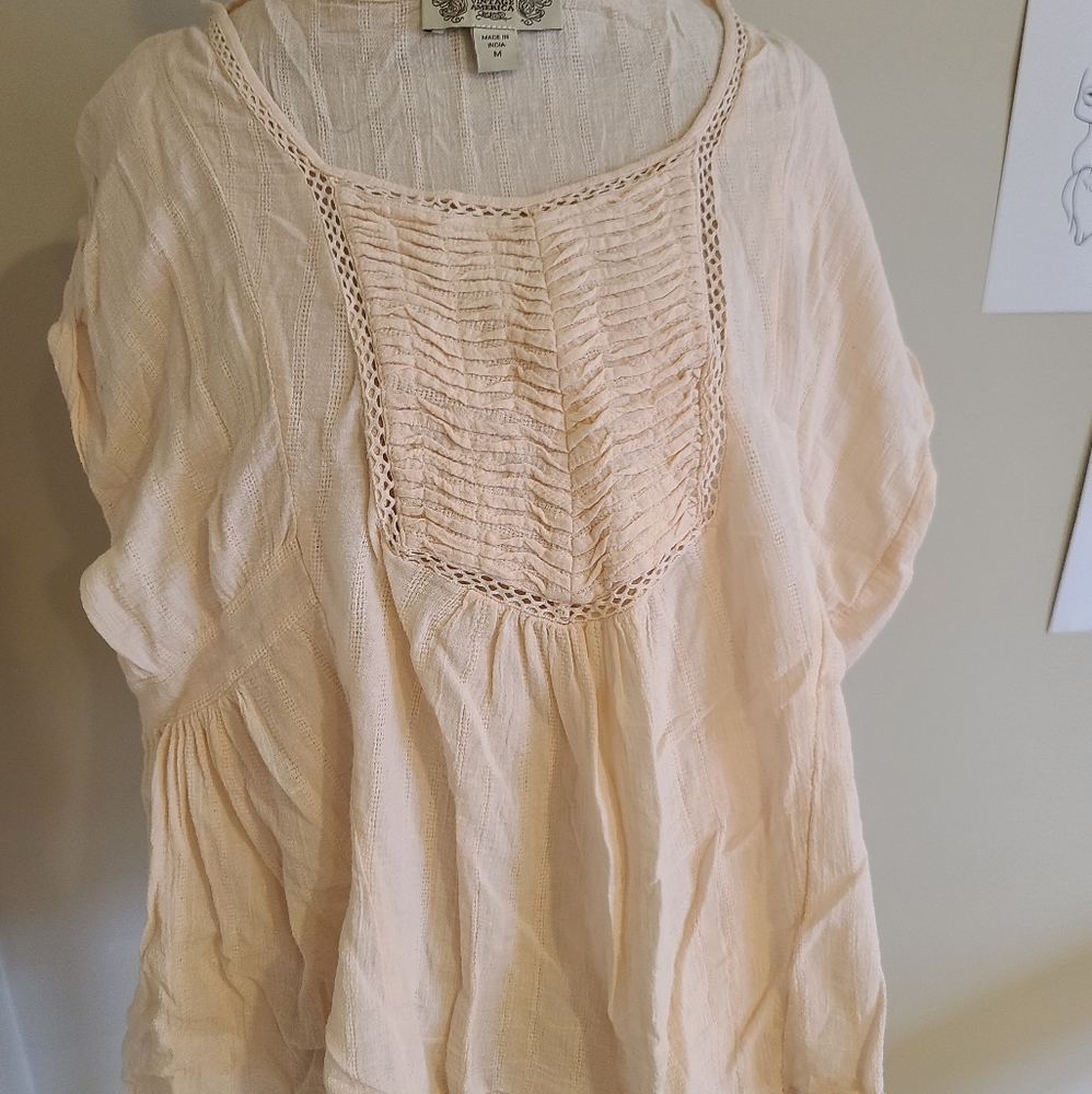 VINTAGE AMERICAN BLUES loose fit linen like blouse